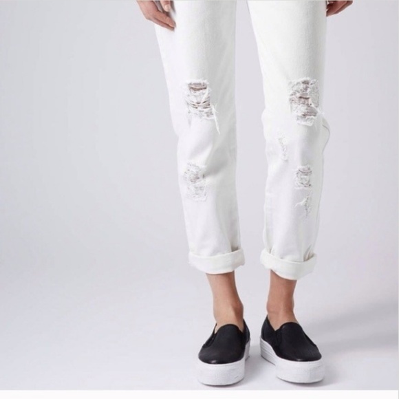 white ripped jeans topshop